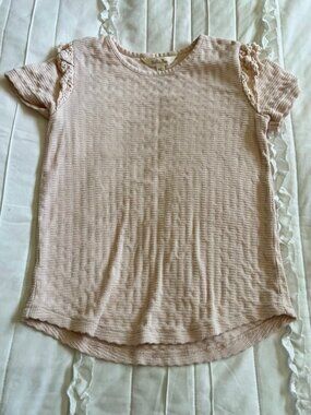 Matilda Jane Clothing Girls Size 8 EUC Wonder and Wander Ruffle Top